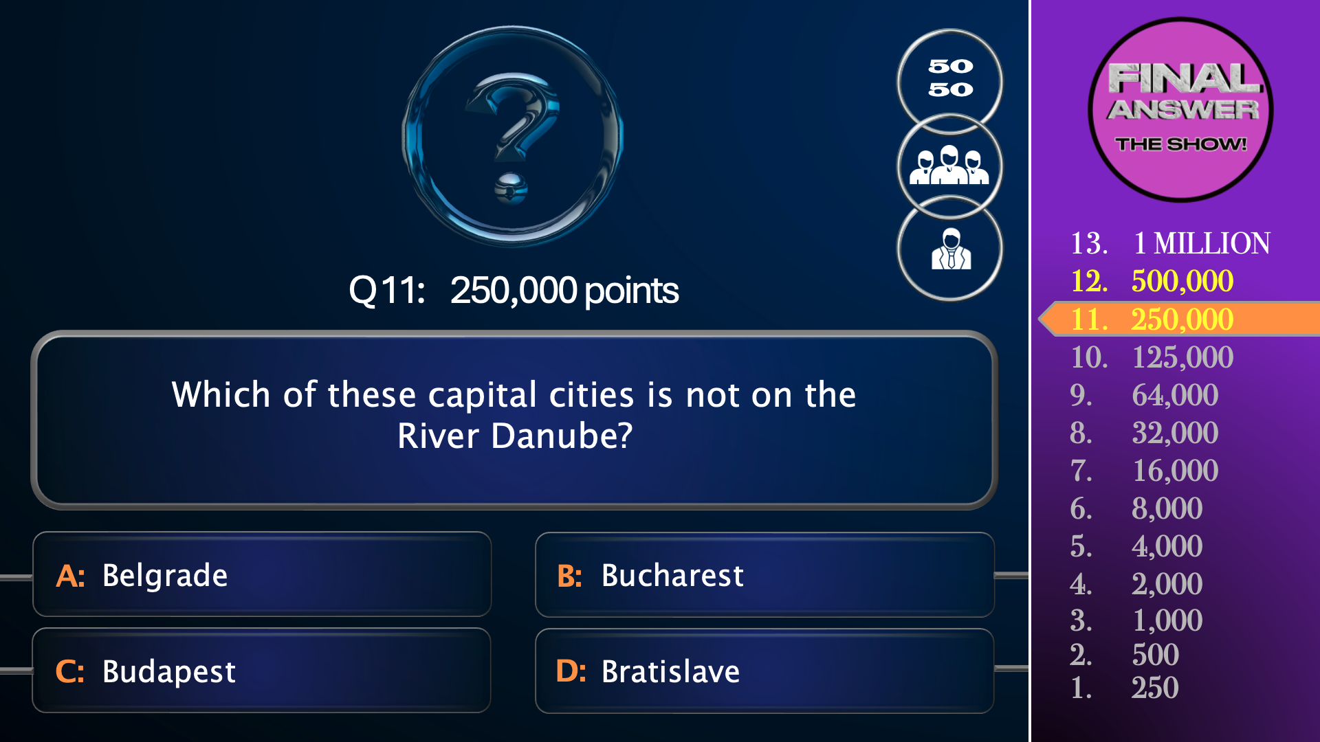Final Answer question board